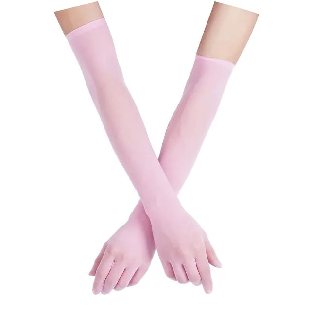 Sexy Women Smooth pantyhose tights stockings Sheer Seamles Long Gloves Mittens for Sun Protection Bride Glove Seamless Driving