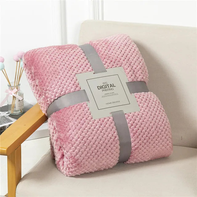 Fluffy Plaid Winter Bed Blankets Warm Soft Coral Fleece Throw Blanket Sofa Cover Bedspread On The Bed For Kids Pet Home Textile