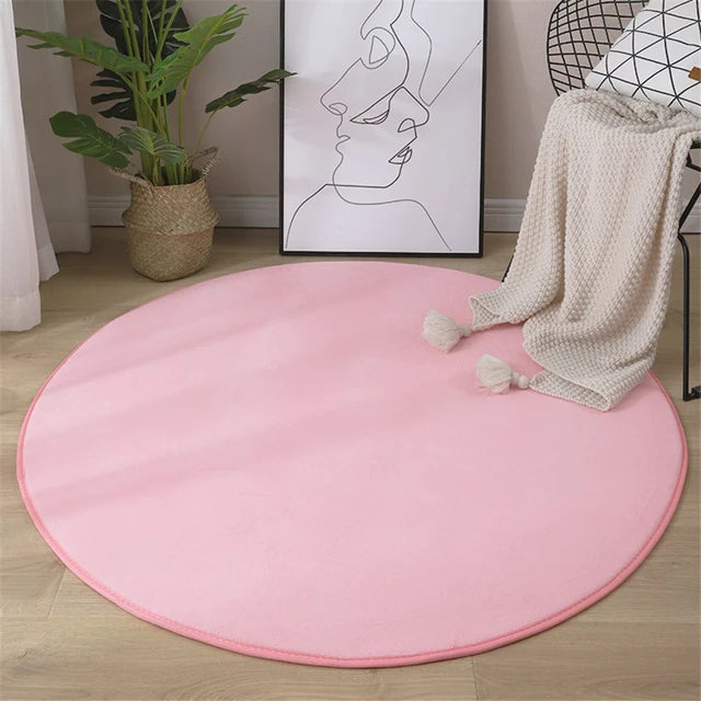 Newest Round Coral Velvet Carpet Color Water Absorption Sofa Carpet Memory Foam For Bedroom Living Room Children rug Yoga Mats