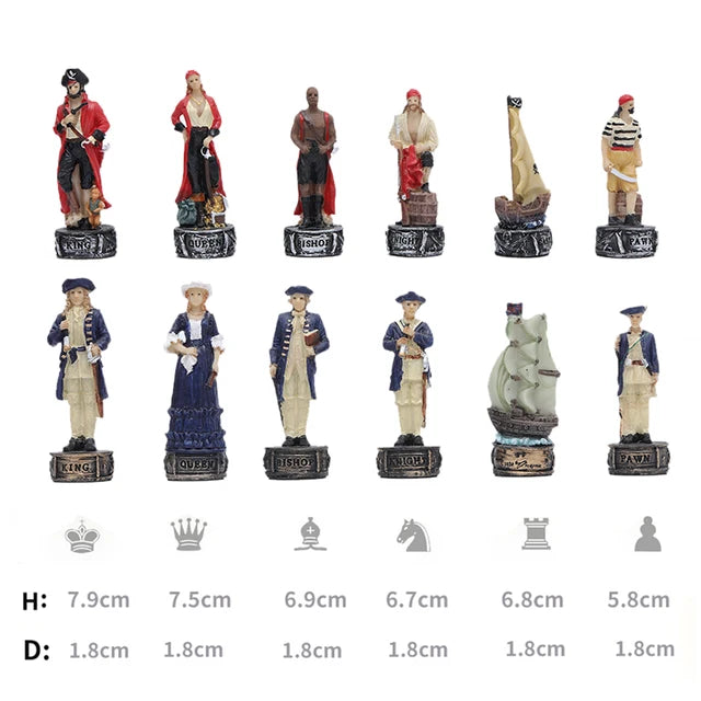 3D Character-themed Chess Set with International Chess and Deluxe Painting, Entertaining Luxury Chess Game Chess and Card Toys