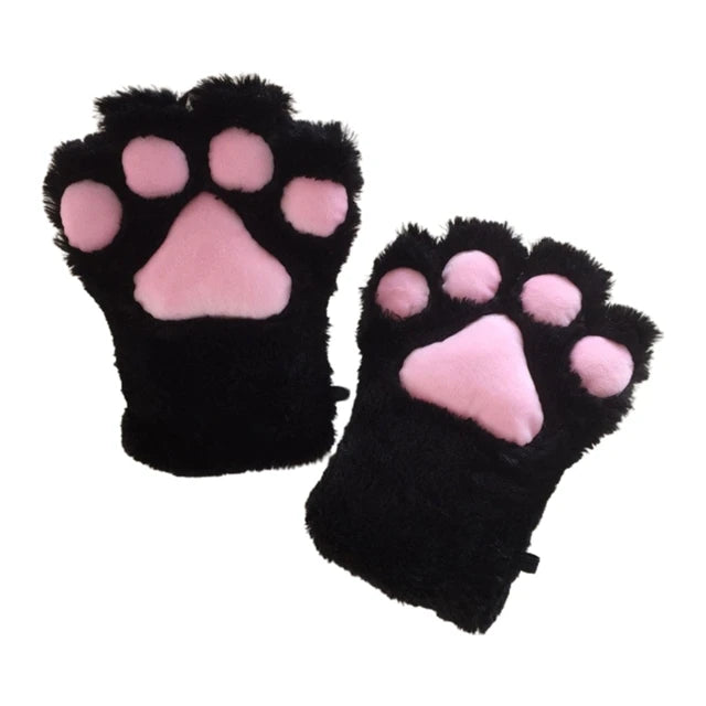 3d silicone cat paw gloves socks socks cute kitten fingerless gloves pawpads gloves female girls christmas halloween cosplay