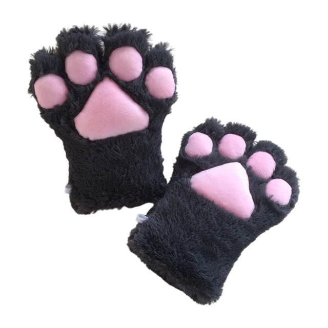 3d silicone cat paw gloves socks socks cute kitten fingerless gloves pawpads gloves female girls christmas halloween cosplay