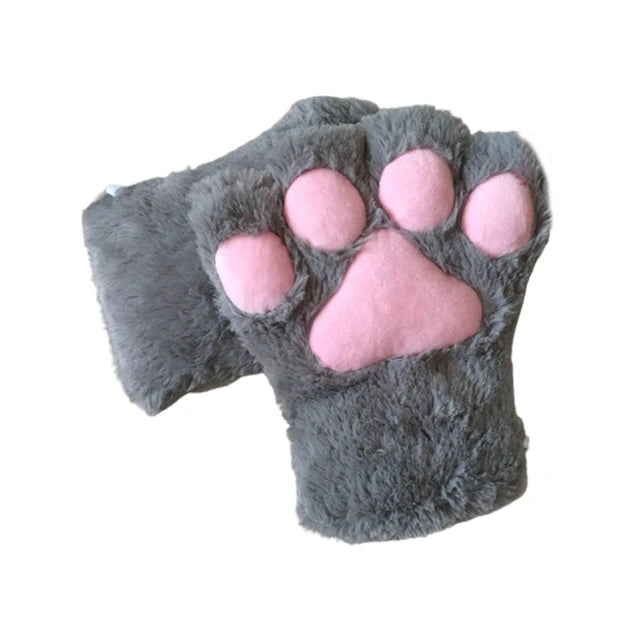 3d silicone cat paw gloves socks socks cute kitten fingerless gloves pawpads gloves female girls christmas halloween cosplay