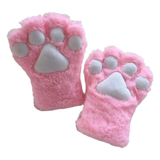 3d silicone cat paw gloves socks socks cute kitten fingerless gloves pawpads gloves female girls christmas halloween cosplay