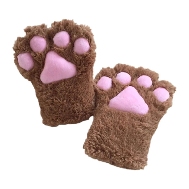 3d silicone cat paw gloves socks socks cute kitten fingerless gloves pawpads gloves female girls christmas halloween cosplay