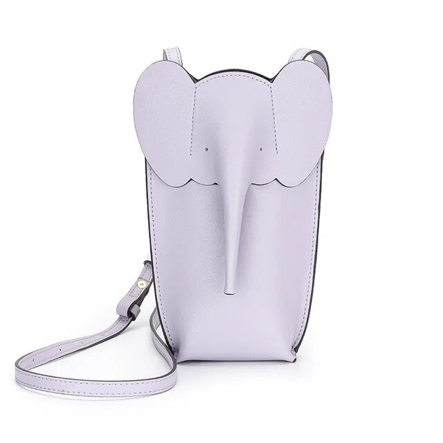 2023 Mini Elephant Cute Wallet Bag Female Girls Fashion Genuine Leather Soft Small Card Phone Bags Shoulder Messenger Coin Purse