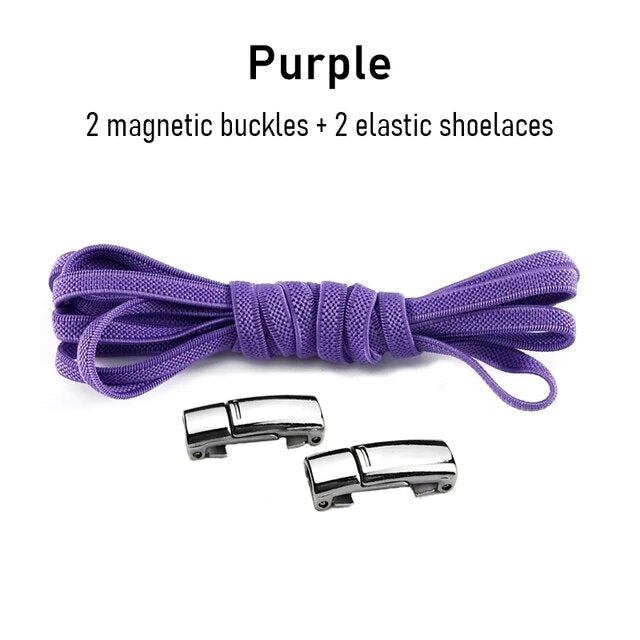 1Pair No tie Shoelaces Magnetic Elastic Shoe Laces For Kids and Adult Sneakers Shoelace 23 Color Shoestrings