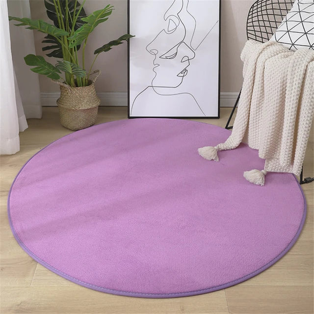 Newest Round Coral Velvet Carpet Color Water Absorption Sofa Carpet Memory Foam For Bedroom Living Room Children rug Yoga Mats