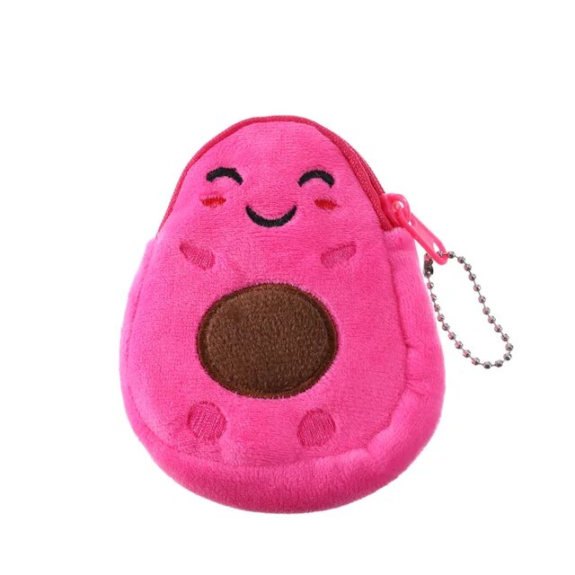 Fashion Mini Money Pouch Kids Cartoon Girls Key Case Bags Wallet Avocado Plush Purse Small Coin bag