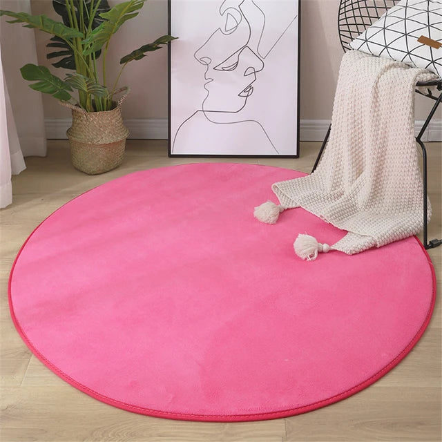 Newest Round Coral Velvet Carpet Color Water Absorption Sofa Carpet Memory Foam For Bedroom Living Room Children rug Yoga Mats