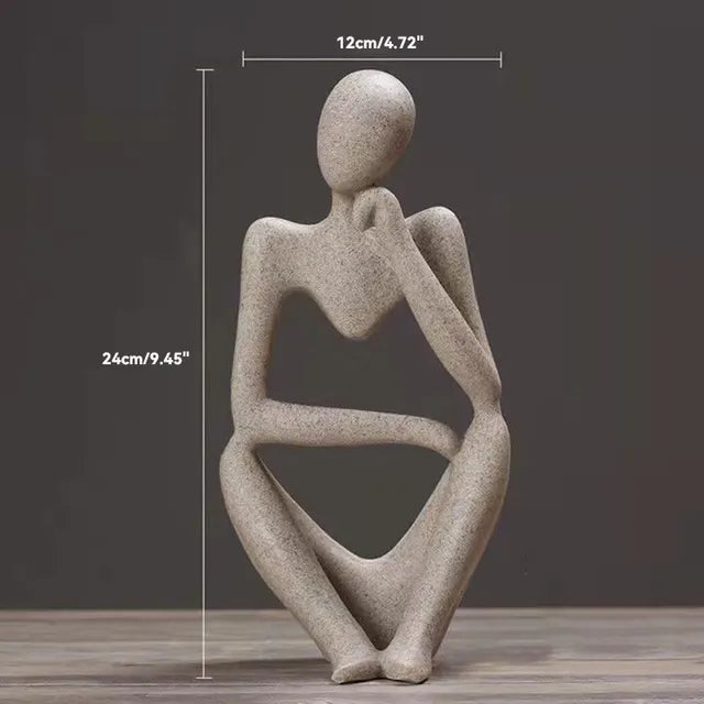 Sand Color The Thinker Abstract Statues Sculptures Yoga Figurine Nordic Living Room Home Decor Decoration Maison Desk Ornaments