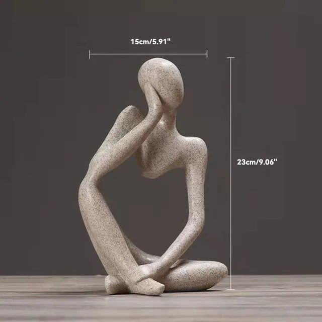 Sand Color The Thinker Abstract Statues Sculptures Yoga Figurine Nordic Living Room Home Decor Decoration Maison Desk Ornaments