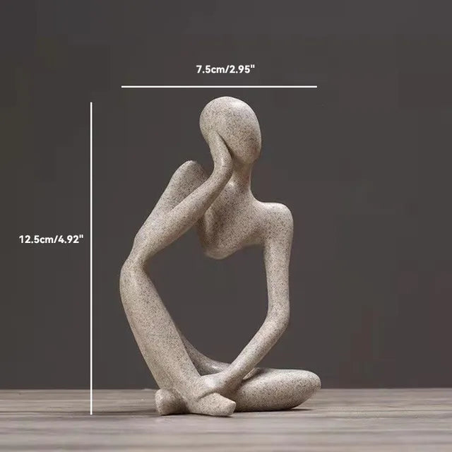 Sand Color The Thinker Abstract Statues Sculptures Yoga Figurine Nordic Living Room Home Decor Decoration Maison Desk Ornaments