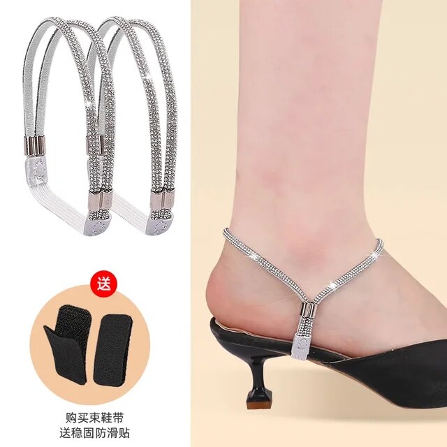 1Pair Fashion Women New Shoelaces for High Heels Anti-Slip Adjustable Straps Shoes Buckles Shoes Band Accessory Decoration