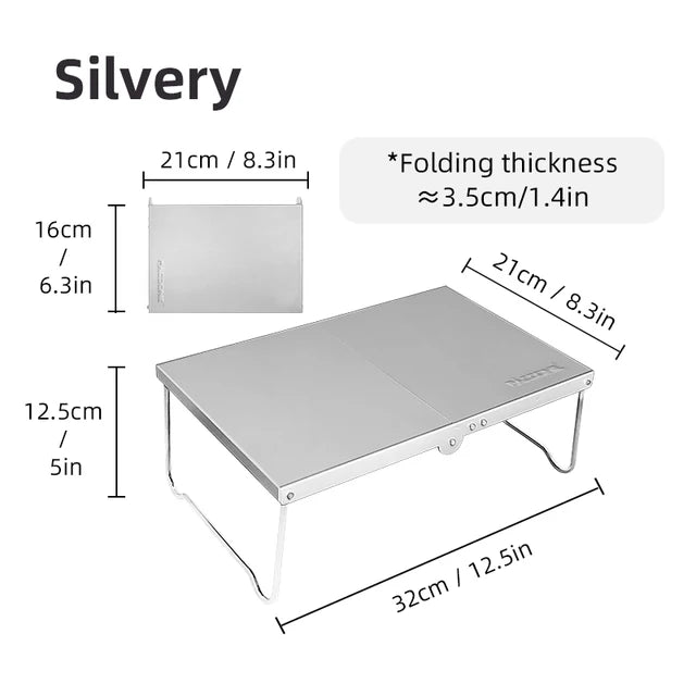 PACOONE Folding Table Outdoor Camping Ultralight Tables Hiking Aluminum Table Picnic Portable Mini Coffee Small Teatable BBQ