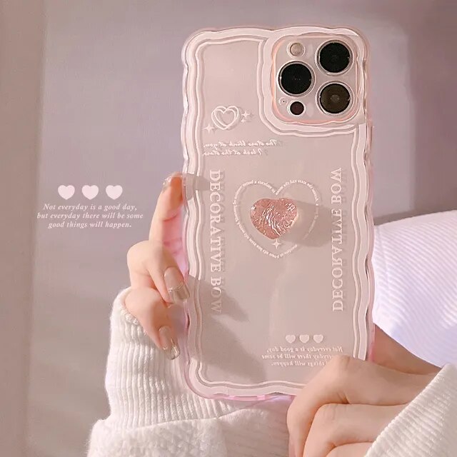 Cute 3D Crystal Bow Love Heart Case For iPhone 15 14 13 12 Mini 11 Pro Max X XS XR 7 8 Plus SE 2022 Clear Soft Shockproof Cover