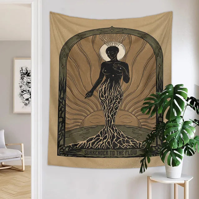 95x73cm Alien Tapestry Mandala Macrame Hippie Art Wall Hanging Tapestries Living Room Home Tarot Decor Psychedelic Wall Tapestry