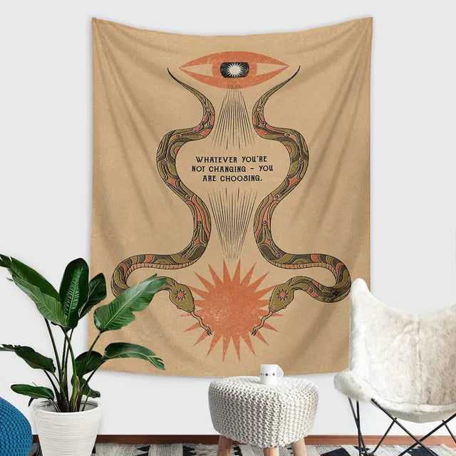 95x73cm Alien Tapestry Mandala Macrame Hippie Art Wall Hanging Tapestries Living Room Home Tarot Decor Psychedelic Wall Tapestry