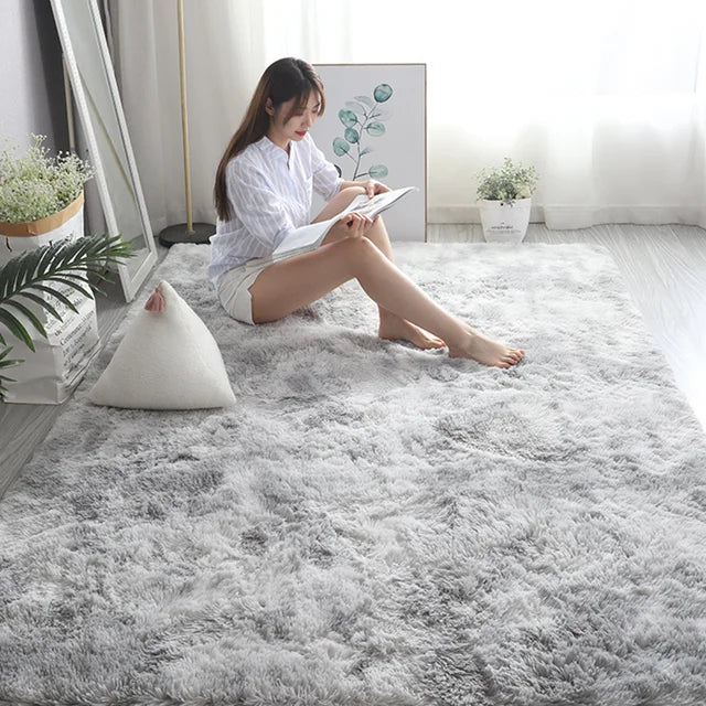 Soft Shaggy Carpet Living Room Fluffy Children Rugs Large Beige Plush Area Rug for Bedroom Kids Room Nursery Modern Home Decor