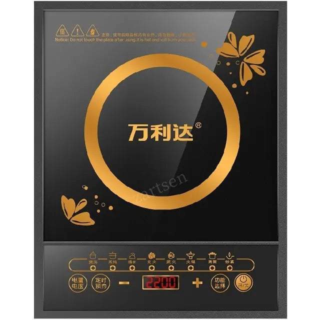 220V Electric Induction Cooker Boiler Waterproof 2200W Stir-Fry Cooking Plate Intelligent Hot Pot Stove Cooktop Burner