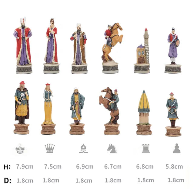 3D Character-themed Chess Set with International Chess and Deluxe Painting, Entertaining Luxury Chess Game Chess and Card Toys