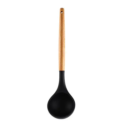 Cooking Tool Wood handel Silicone Kitchenware Utensils Resistant NonStick Cooking Utensils Kitchen special Accessories Supplies