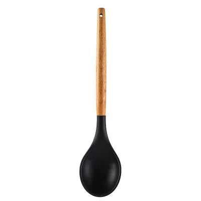 Cooking Tool Wood handel Silicone Kitchenware Utensils Resistant NonStick Cooking Utensils Kitchen special Accessories Supplies