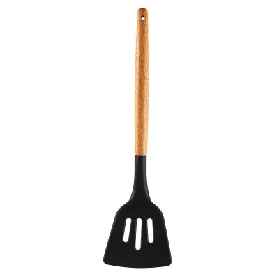 Cooking Tool Wood handel Silicone Kitchenware Utensils Resistant NonStick Cooking Utensils Kitchen special Accessories Supplies