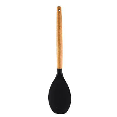 Cooking Tool Wood handel Silicone Kitchenware Utensils Resistant NonStick Cooking Utensils Kitchen special Accessories Supplies