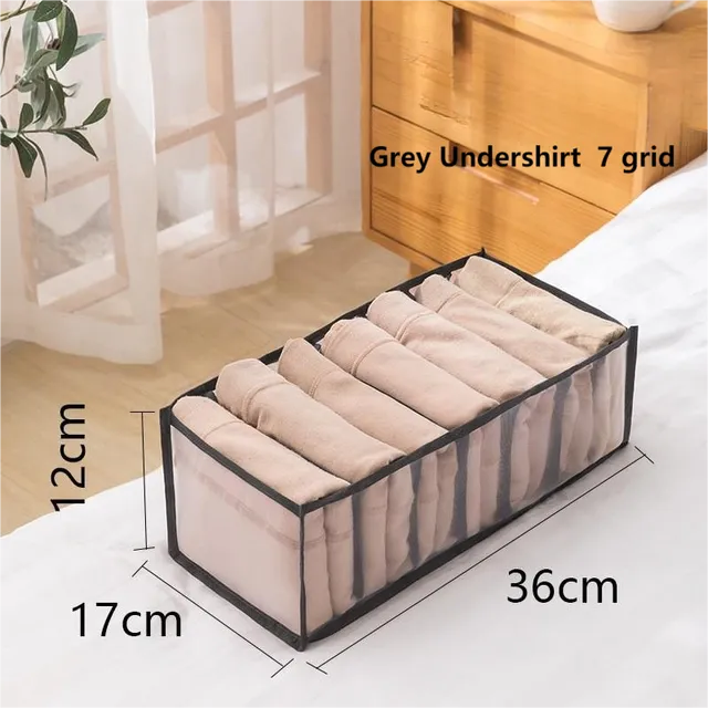 1pc Underwear Drawer Organizer Storage Box Foldable Closet Organizers Drawer Divider Storage Boxes For Underpants Socks Bra