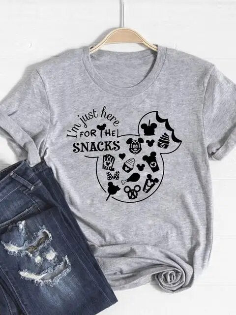 Disney Mickey Mouse Cartoon Clothes Tee Top Ear Funny Style Cute Clothing Women Female Fashion Casual Graphic T-shirts