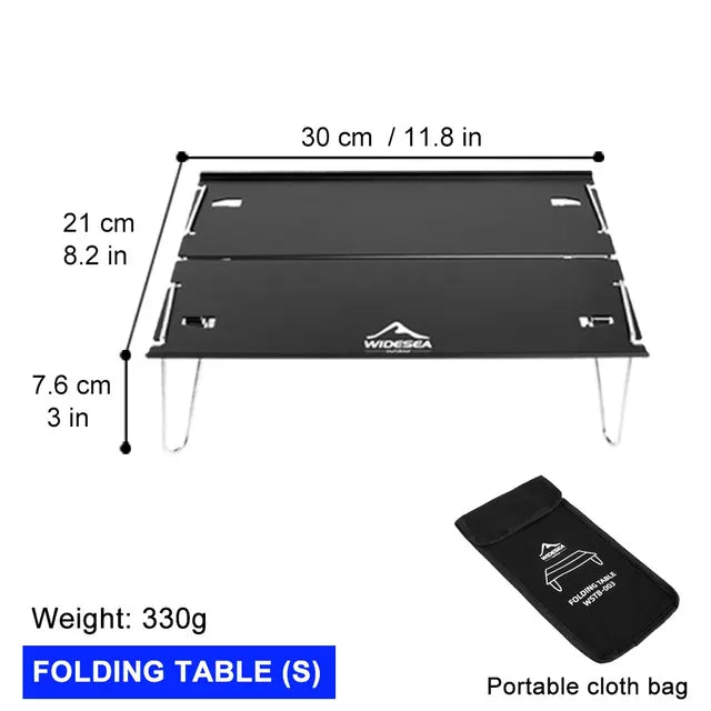 Widesea Camping Foldable Table Outdoor Ultra Light Desk for Climbing Fishing Picnic Equipment Supplies Tourism