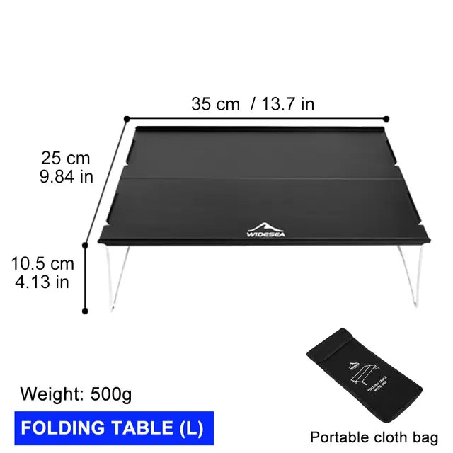 Widesea Camping Foldable Table Outdoor Ultra Light Desk for Climbing Fishing Picnic Equipment Supplies Tourism