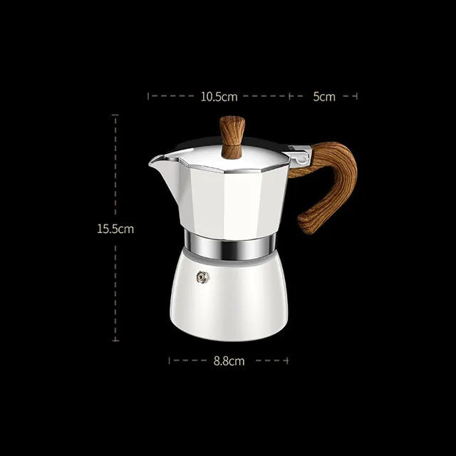 150ml/300ml Vintage Wooden Handle Electric Espresso Machine Moka Pot Classic Italian Portable Cafe Tool Kitchen Cafe