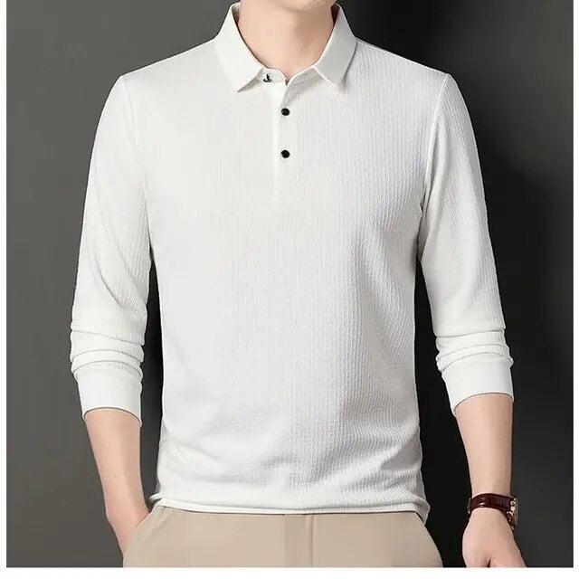 2023 Autumn Men's Long Sleeve T-shirt Breathable Quick Dry Outdoor Casual Top Durable Anti Pilling Sports POLO Shirt T Shirt Men