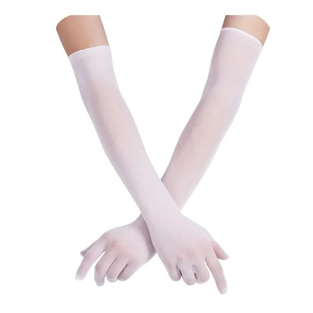 Sexy Women Smooth pantyhose tights stockings Sheer Seamles Long Gloves Mittens for Sun Protection Bride Glove Seamless Driving