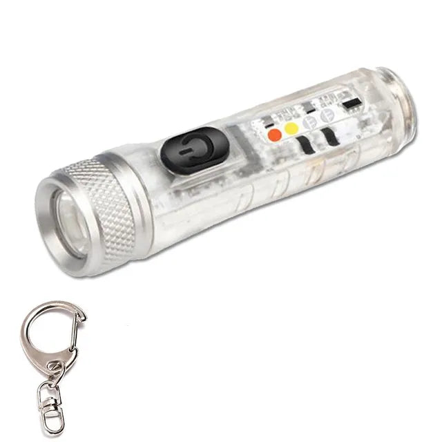 Mini Keychain Flashlight LED Rechargeable Torch Portable Magnetic USB Charging Flashlight High Power Camping Long Range Lantern