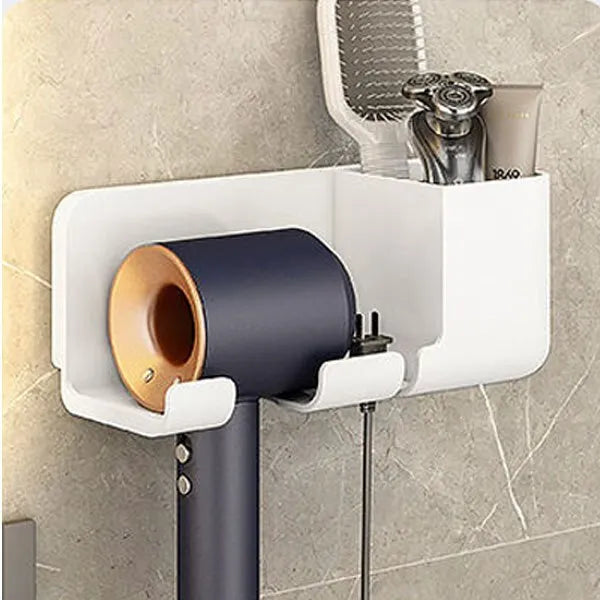 Wall Mounted Hair Dryer Holder Bathroom Shelves Shaver Hair Dryer Stand with Storage Box Toilet Organizers For Dyson Blower