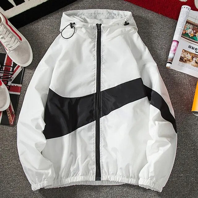 2023 New Men’s Winter Fall Thin Hoodies Outfits Jacket Long Sleeve Color Block Zipper Hooded Sweatshirts for Mountaining Clothes