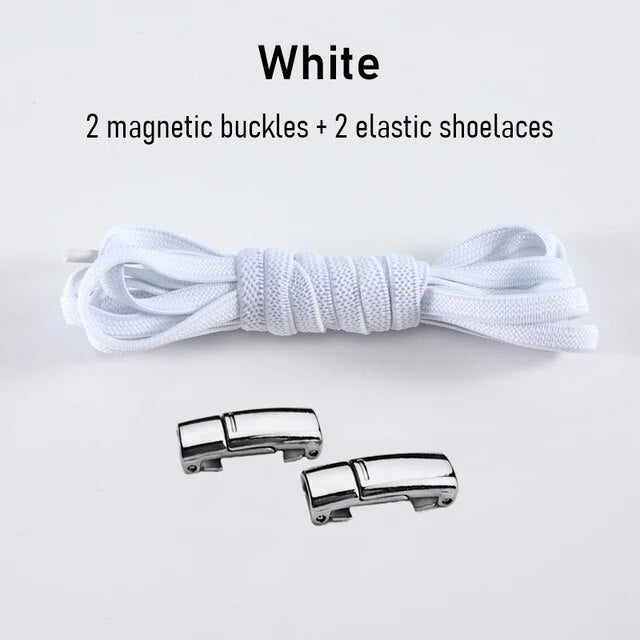 1Pair No tie Shoelaces Magnetic Elastic Shoe Laces For Kids and Adult Sneakers Shoelace 23 Color Shoestrings