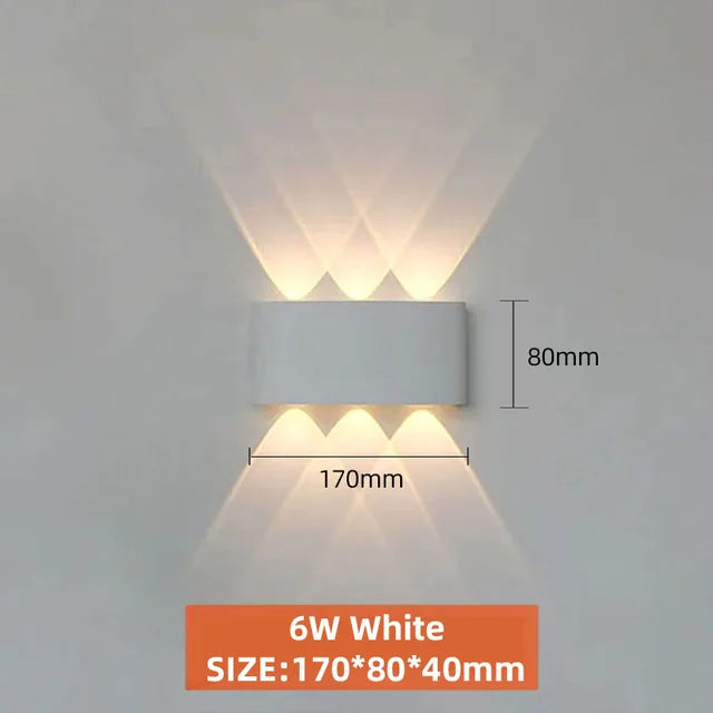 Indoor LED Wall Lamp Aluminium Waterproof IP65 Interior Wall Light Decoration Living Room Bedroom Home Stairs Outdoor Lighting