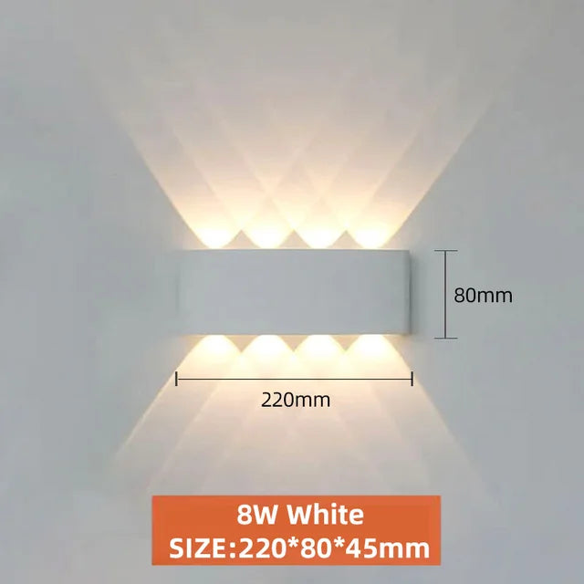 Indoor LED Wall Lamp Aluminium Waterproof IP65 Interior Wall Light Decoration Living Room Bedroom Home Stairs Outdoor Lighting