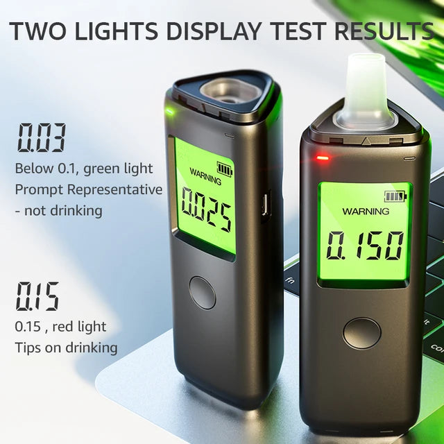 Alcohol Tester Professional High Accuracy Digital Display Portable USB Rechargeable Breathalyzer Breath Tester Tool