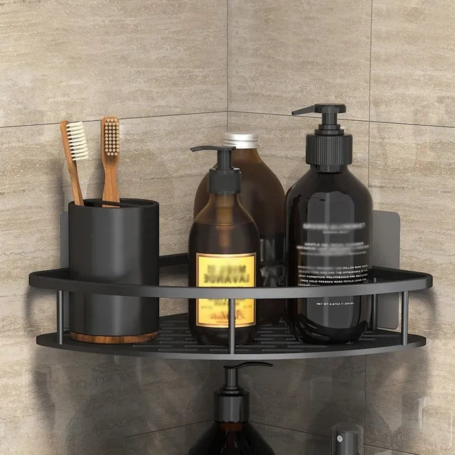 Bathroom Storage Rack No Drill Shelves Wall Mount Corner Shelf Shower Holder For WC Shampoo Organizer Bathroom Accessories