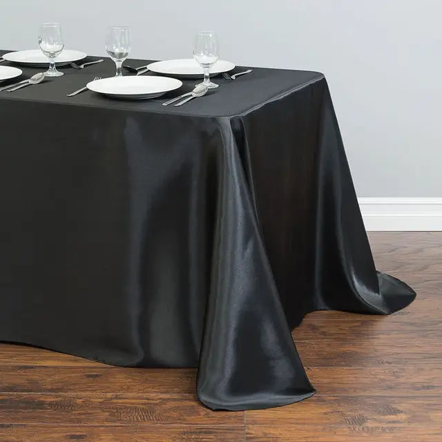 1pcs White Wedding Tablecloth Table Cover Rectangle for Christmas New Year Party Home Textile 228x339cm Stain Fabric