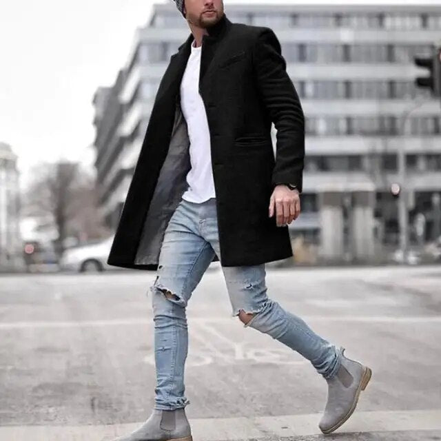 Men's Long Coat Jacket for Winter