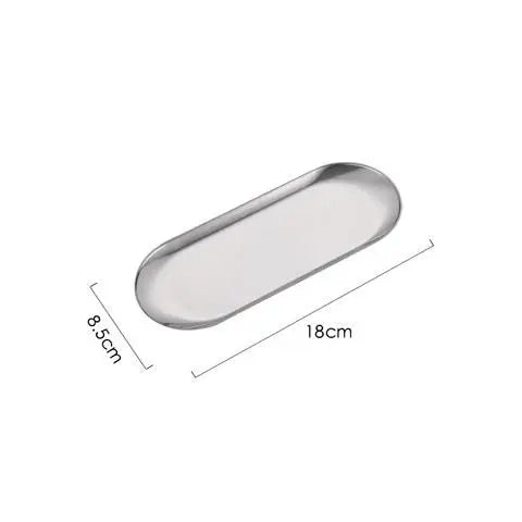 Nordic Stainless Steel Rectangular Coffee Shop Pallet Storage Disk Net Snack Cake Dish Dining Dessert Plate Kitchen Dish Tray