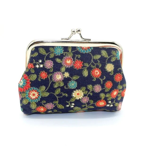 Vintage Women Wallet Printing Coin Purses Money Bag Change Card Holders Small Floral Wallet Clutch Purse Ladies Key Storage Bag