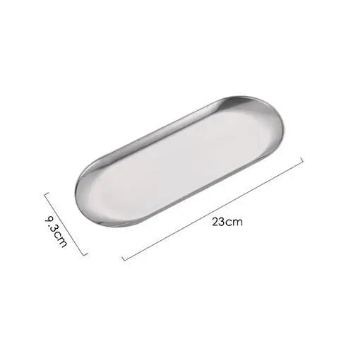 Nordic Stainless Steel Rectangular Coffee Shop Pallet Storage Disk Net Snack Cake Dish Dining Dessert Plate Kitchen Dish Tray