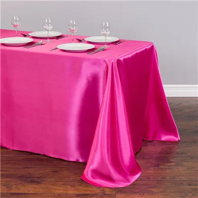 1pcs White Wedding Tablecloth Table Cover Rectangle for Christmas New Year Party Home Textile 228x339cm Stain Fabric